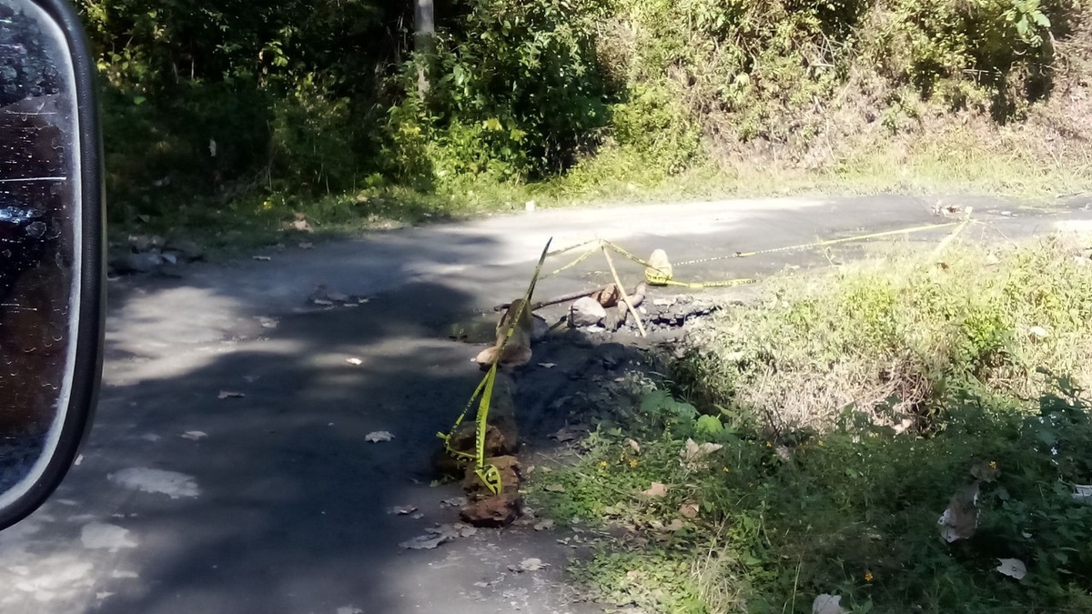 Socavón en la sierra de Hidalgo.