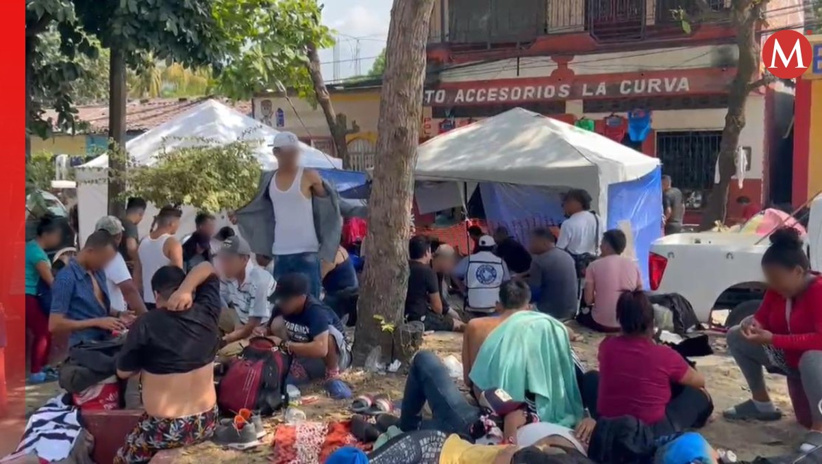 La caravana migrante decidió descansar en el municipio de Huixtla, tras caminar todo el día desde Tapachula. | Especial