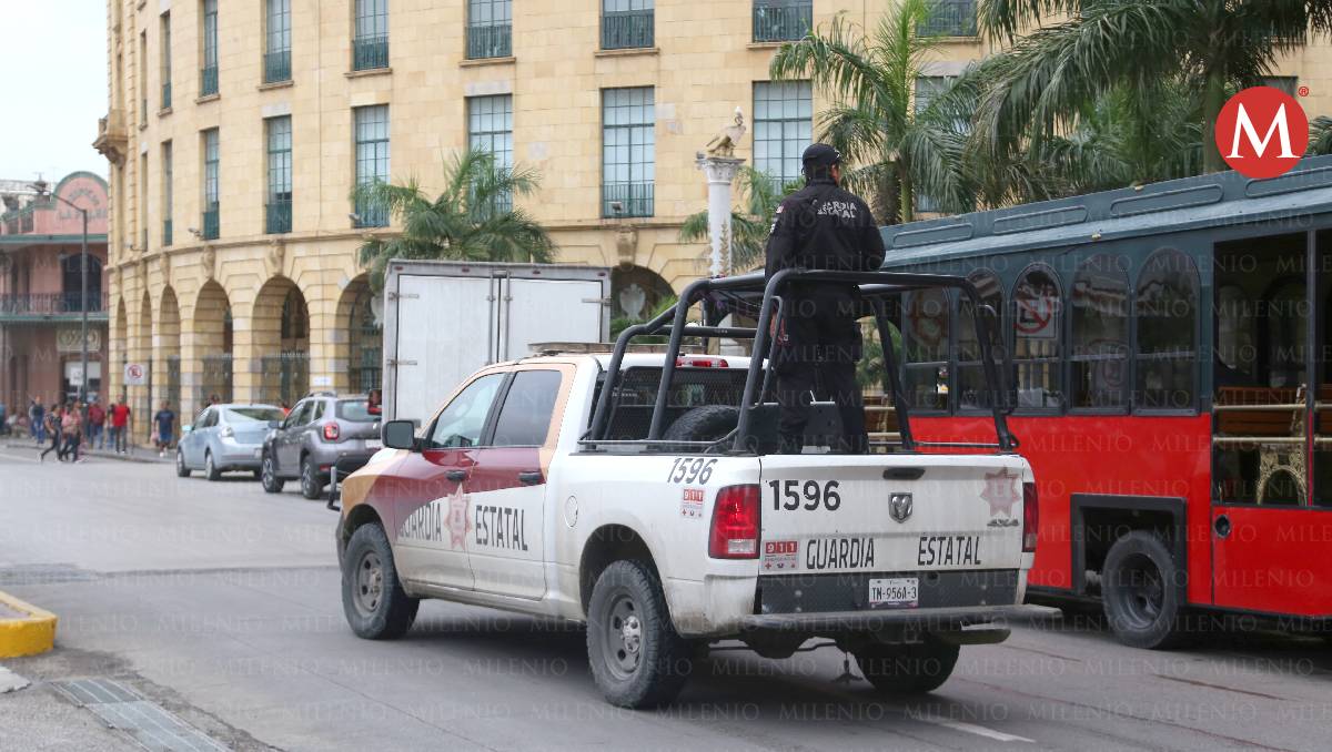 Guardia Estatal hace rondines en zona centro de Tampico. (Yazmín Sánchez)