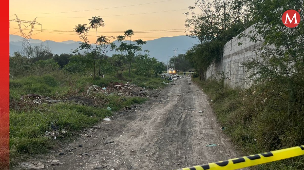Hombre muerto es encontrado en baldío en Juárez, Nuevo León. Foto: Édgar Plata