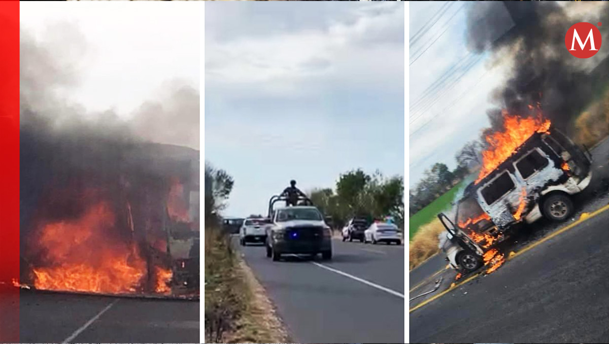 Se reporta el incendió de un camión de pasajeros en la carretera Salvatierra-Yuriria a la altura de la comunidad de Cupareo