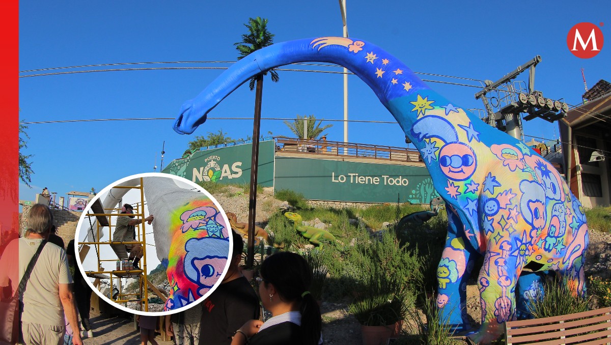 Este dinosaurio es uno de los más llamativos en Puerto Noas (Roberto Amaya)