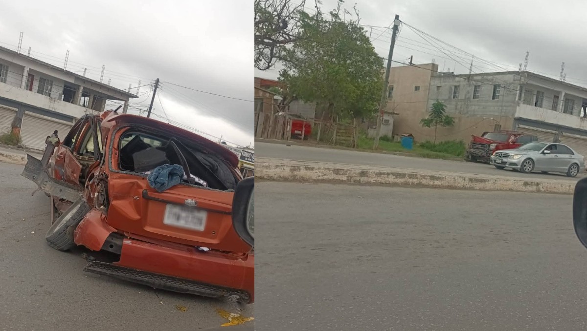 Hombres armados chocan auto en Matamoros; mujer muere, otra es herida.