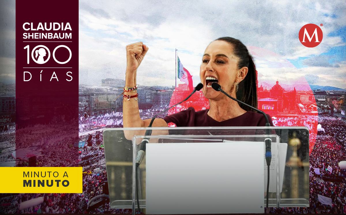 Sheinbaum da mensaje por 100 días de gobierno. | Diseño: Antonio Texta