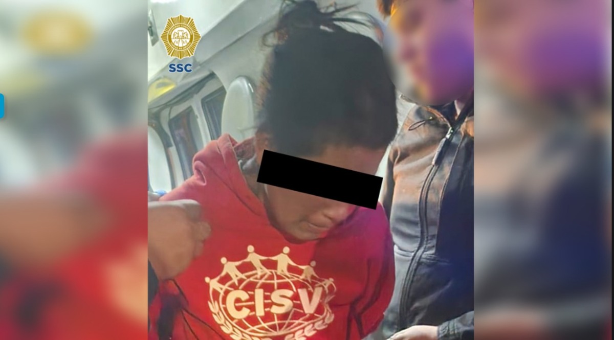 Mujer es detenida tras ingresar a cafetería con cuchillo. (Foto: SSC)