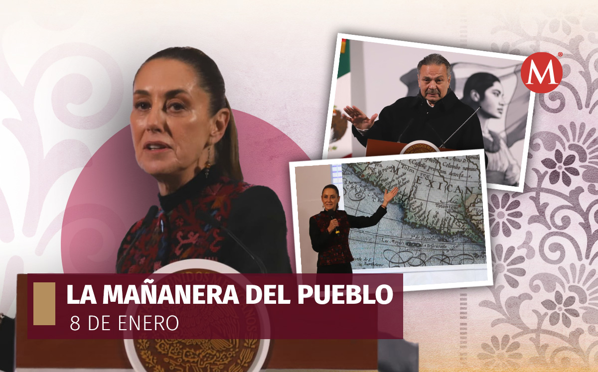 La presidenta Claudia Sheinbaum en La Mañanera del Pueblo desde Palacio Nacional. | Javier Ríos