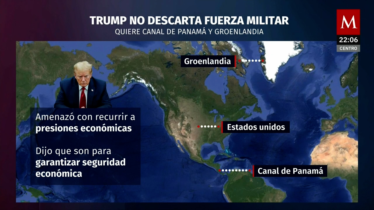 Trump plantea anexar Groenlandia y recuperar el Canal de Panamá con presiones militares