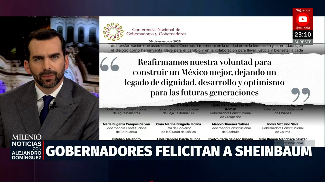 Claudia Sheinbaum celebra sus primeros 100 días de gobierno con felicitaciones de los gobernadores