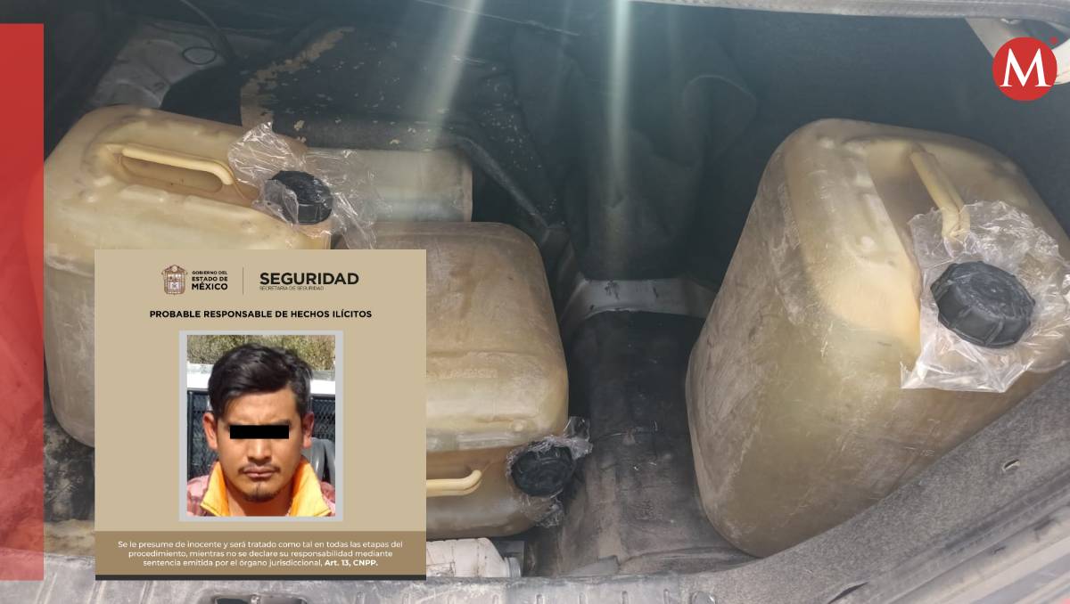 Detienen a taxista en Acambay por huir con gasolina ilícita y atropellar a policía. | Especial