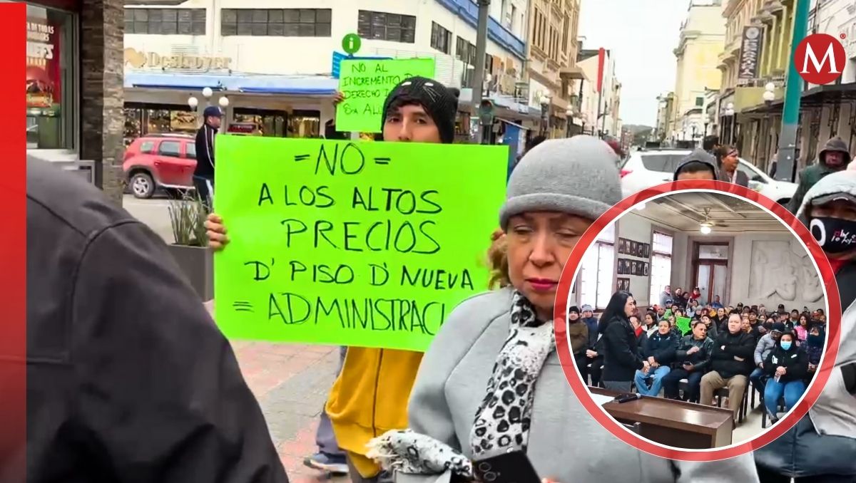 Fueron más de 600 locatarios quienes se pronunciaron en la manifestación. (Jesús García)