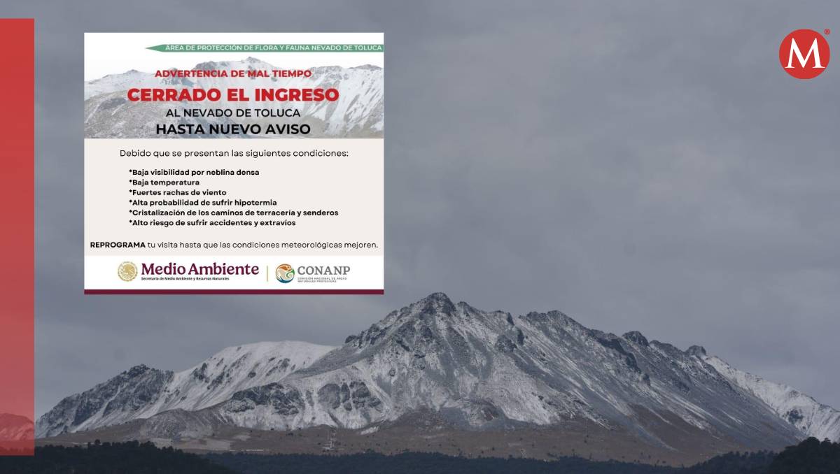 Por frente frío 22, se cierra acceso al cráter del Nevado de Toluca por condiciones adversas y riesgo para visitantes. | Foto: Tania Contreras