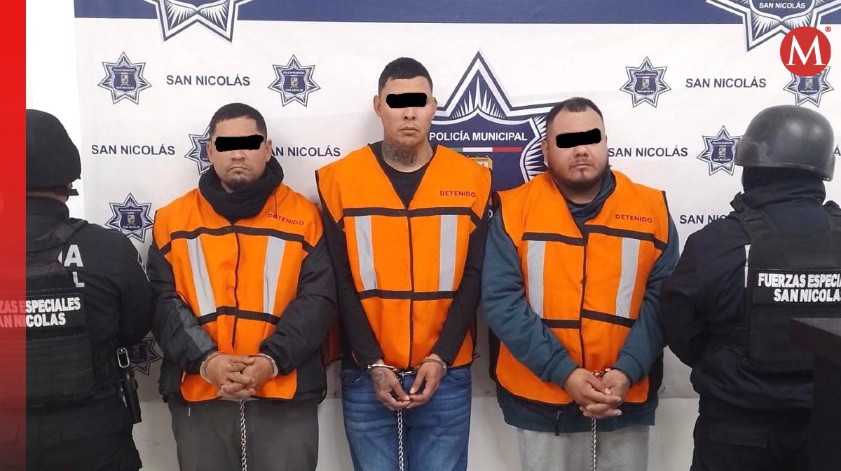 Hombres son detenidos en San Nicolás. Foto: Especial