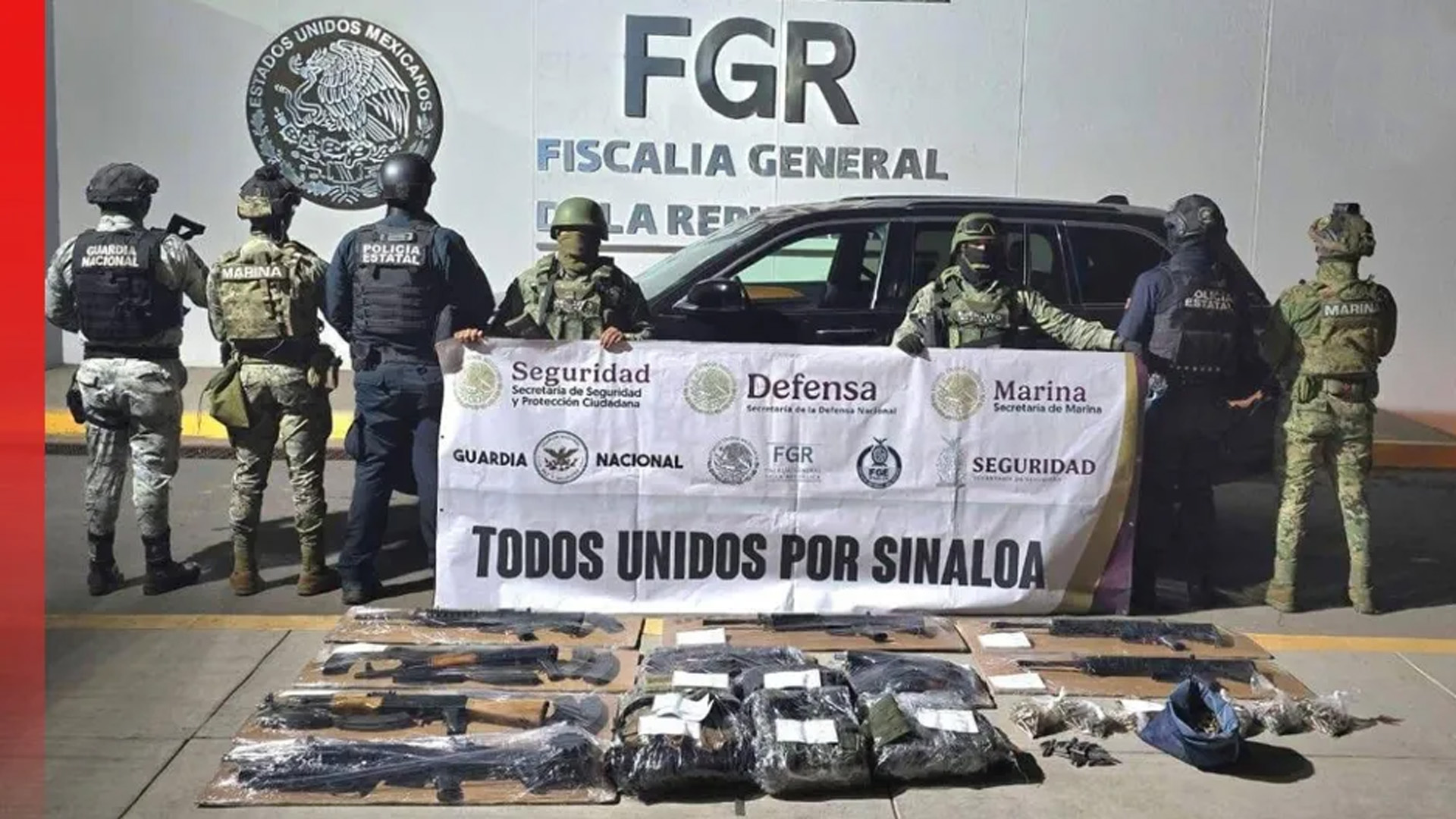 Autoridades aseguran arsenal y vehículo durante operativo en La Mora, Culiacán