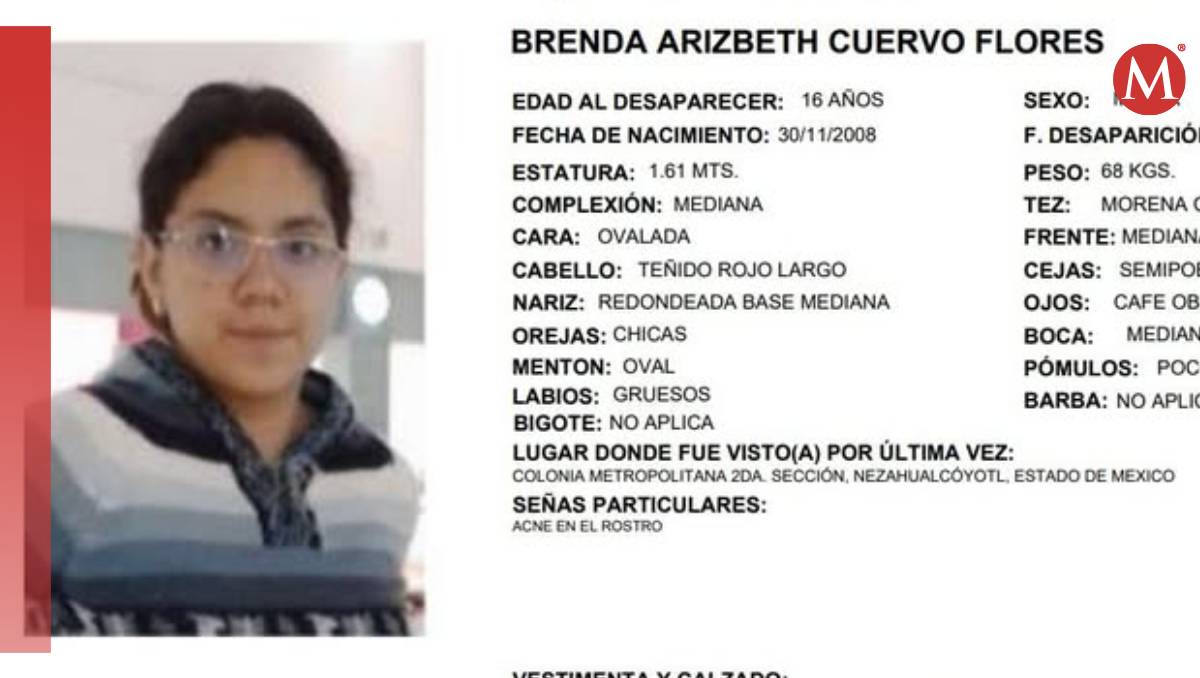 Brenda desapareció el pasado 10 de enero en el municipio de Neza, Estado de México (Especial)