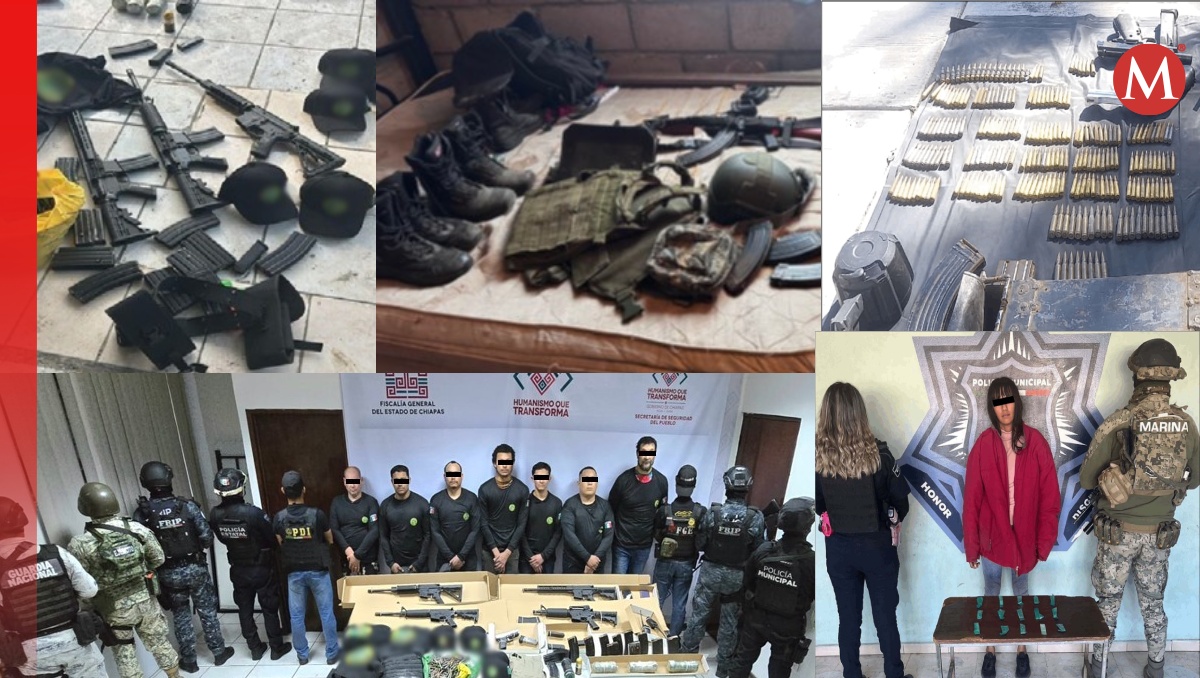 Las autoridades aseguraron diferentes tipos de armas, cartuchos y equipo táctico (Especial)