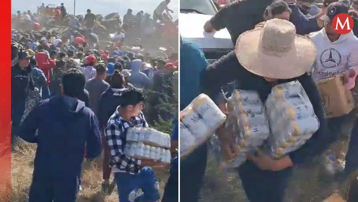 Cientos de personas hicieron rapiña en la carretera Zacatecas–Durango. | Especial
