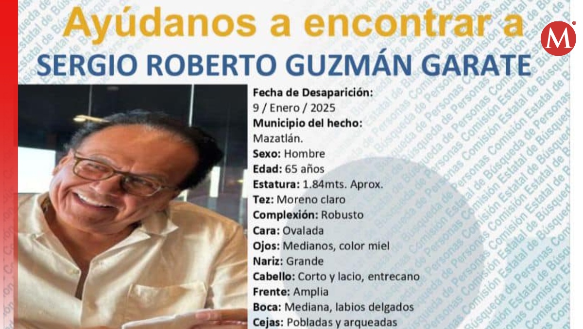 La Comisión Estatal de Búsqueda de Personas compartió una foto del empresario desaparecido. | @cebpdsinaloa