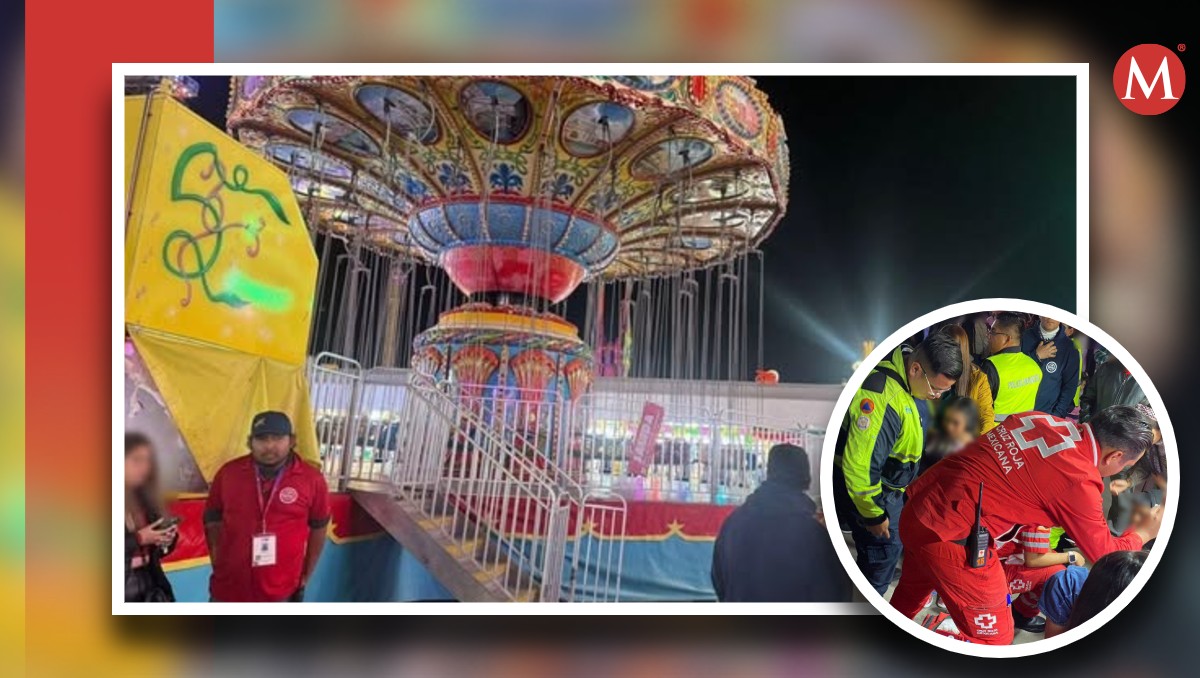 Falla en juego mecánico en la Feria de León 2025.