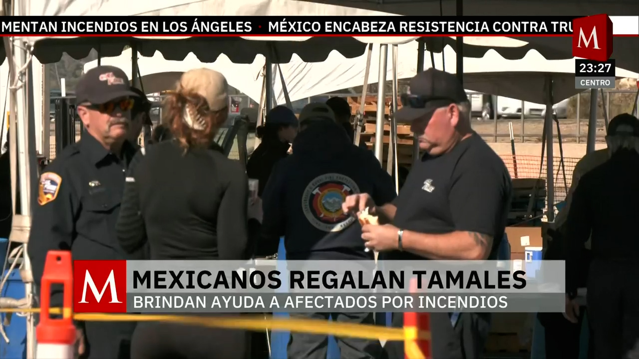 Mexicanos regalan tamales a víctimas de incendios en California