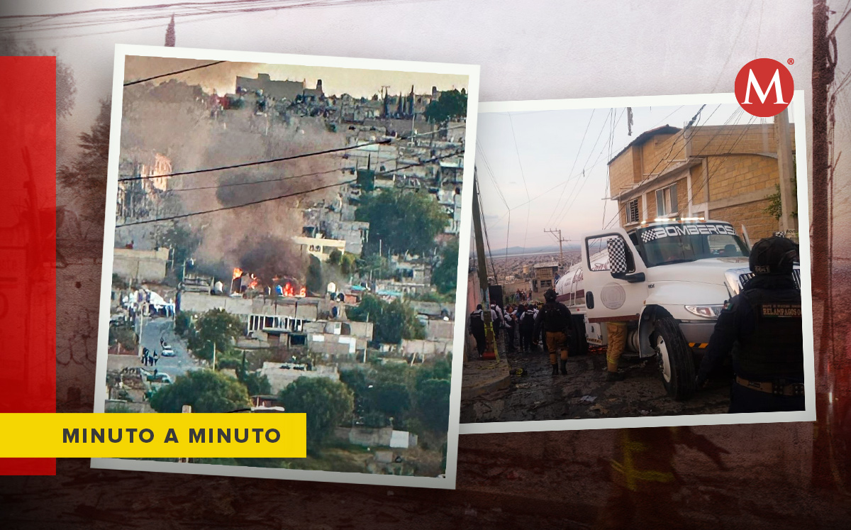 Servicios de emergencia llegan a Chimalhuacán por la explosión de un polvorín (fotos: especiales / diseño: Óscar Ávila)