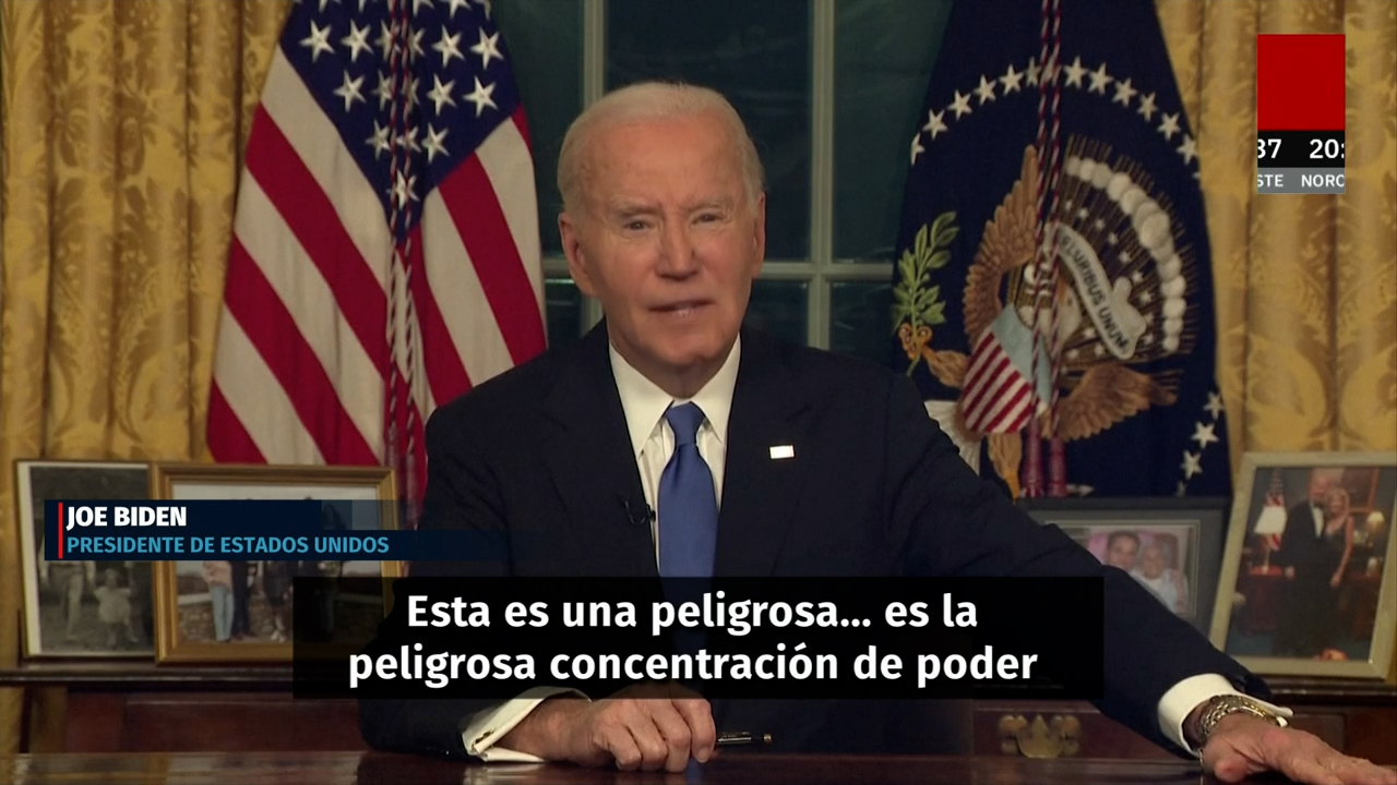Biden denuncia el peligro de una oligarquía millonaria en su último discurso desde la Casa Blanca
