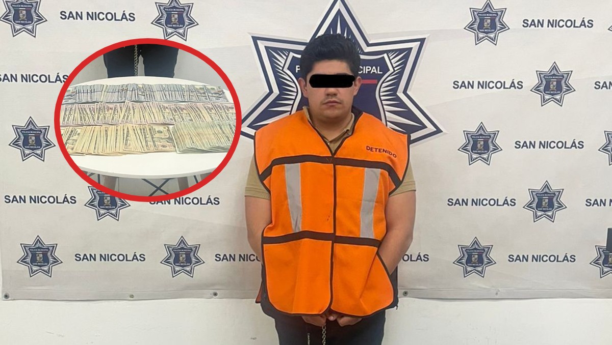 Mitchel 'N', de 31 años, fue detenido por presuntamente alterar el orden en San Nicolás de los Garza / Especial