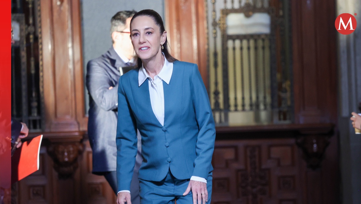 La Presidenta a su llegada al Salón de Tesorería de Palacio Nacional. | Cuartoscuro