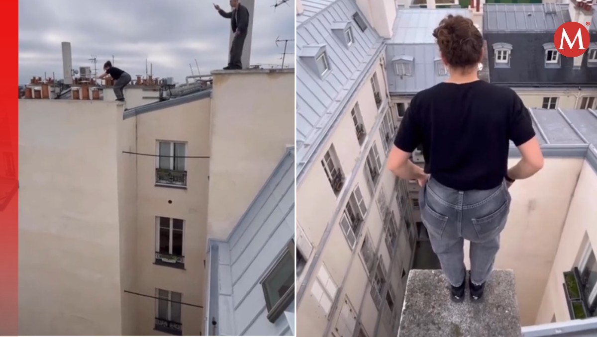 La joven recorre los techos de París, arriesgando su vida.