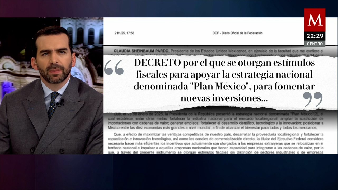 Gobierno de México lanza estímulos fiscales a empresas para impulsar el Plan México