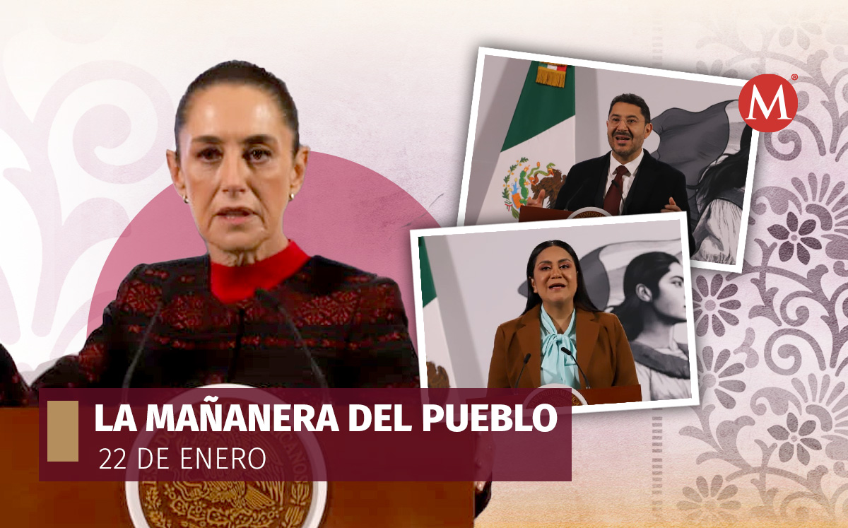La presidenta Claudia Sheinbaum en La Mañanera del Pueblo desde Palacio Nacional. | Javier Ríos