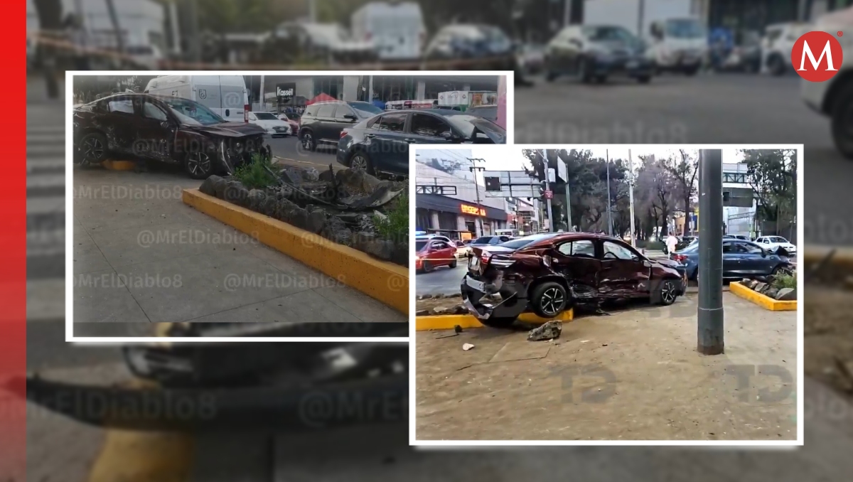 En el accidente se vieron involucrados dos vehículos. | imágenes: Jorge Becerril vía X / Telediario