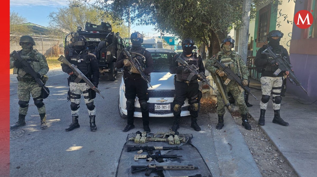 Aseguran armas en General Zuazua, Nuevo León. Foto: Especial