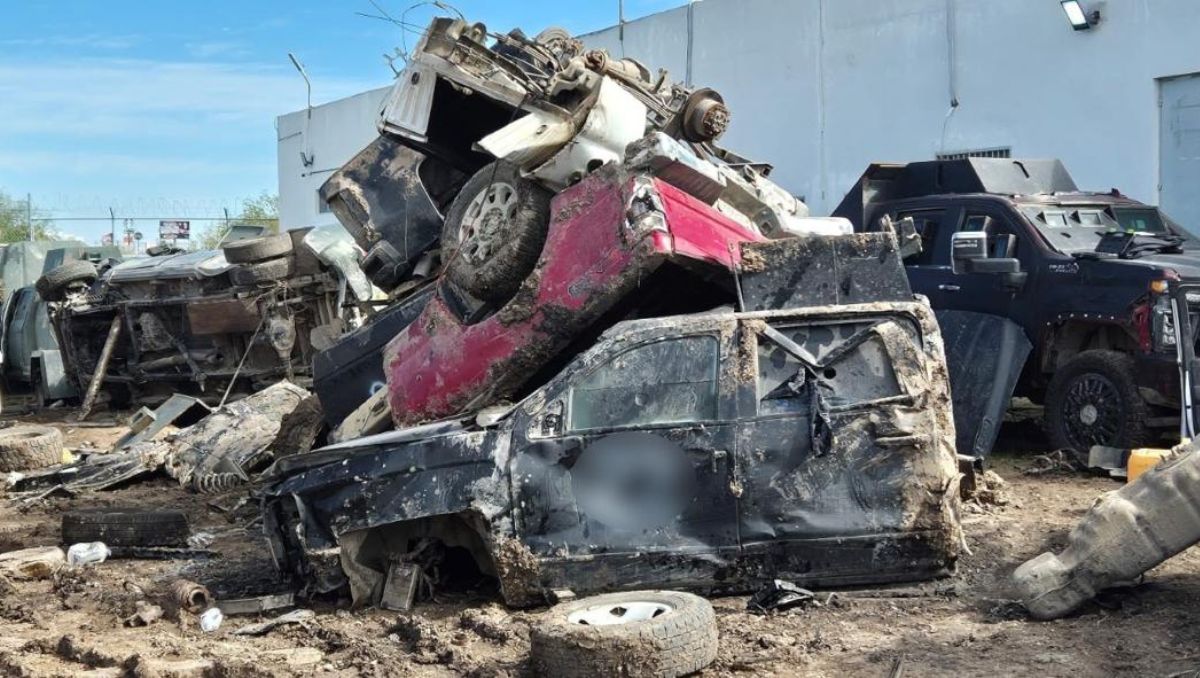 Destrucción de 30 vehículos con blindaje artesanal. (Cortesía)