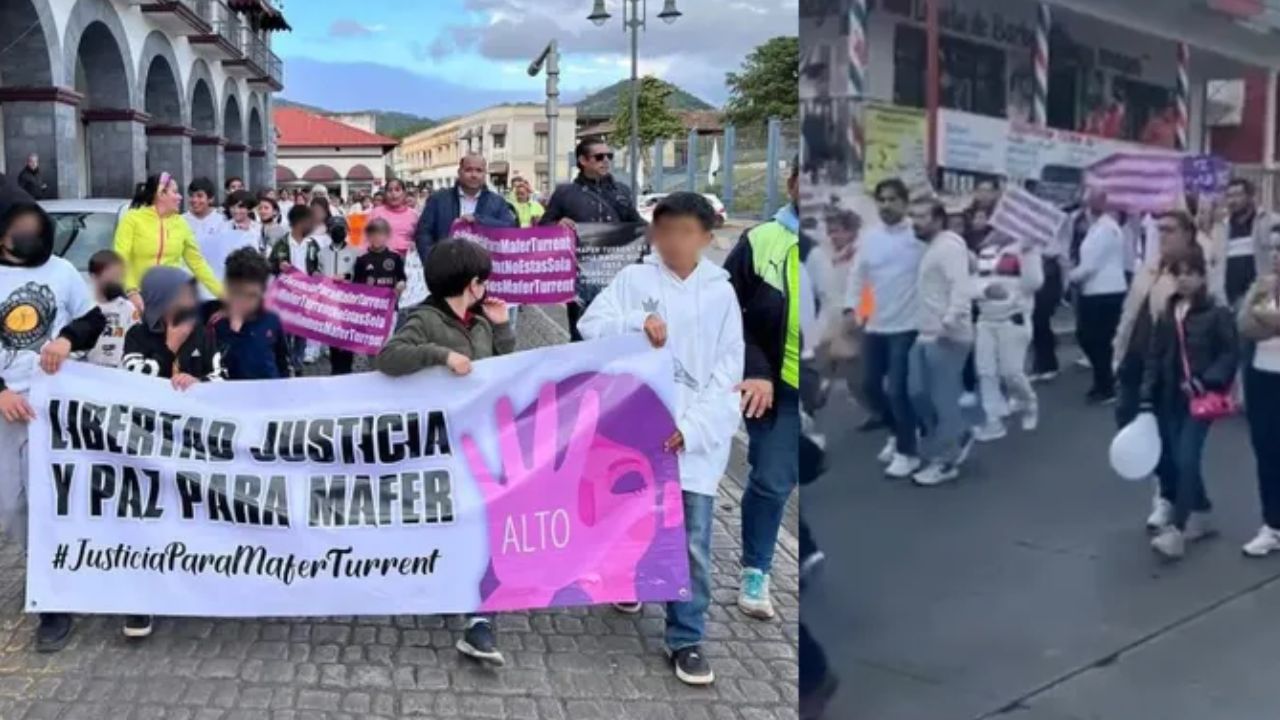 Realizan marcha en apoyo a Mafer ‘N’, víctima de violencia vicaria, en Veracruz