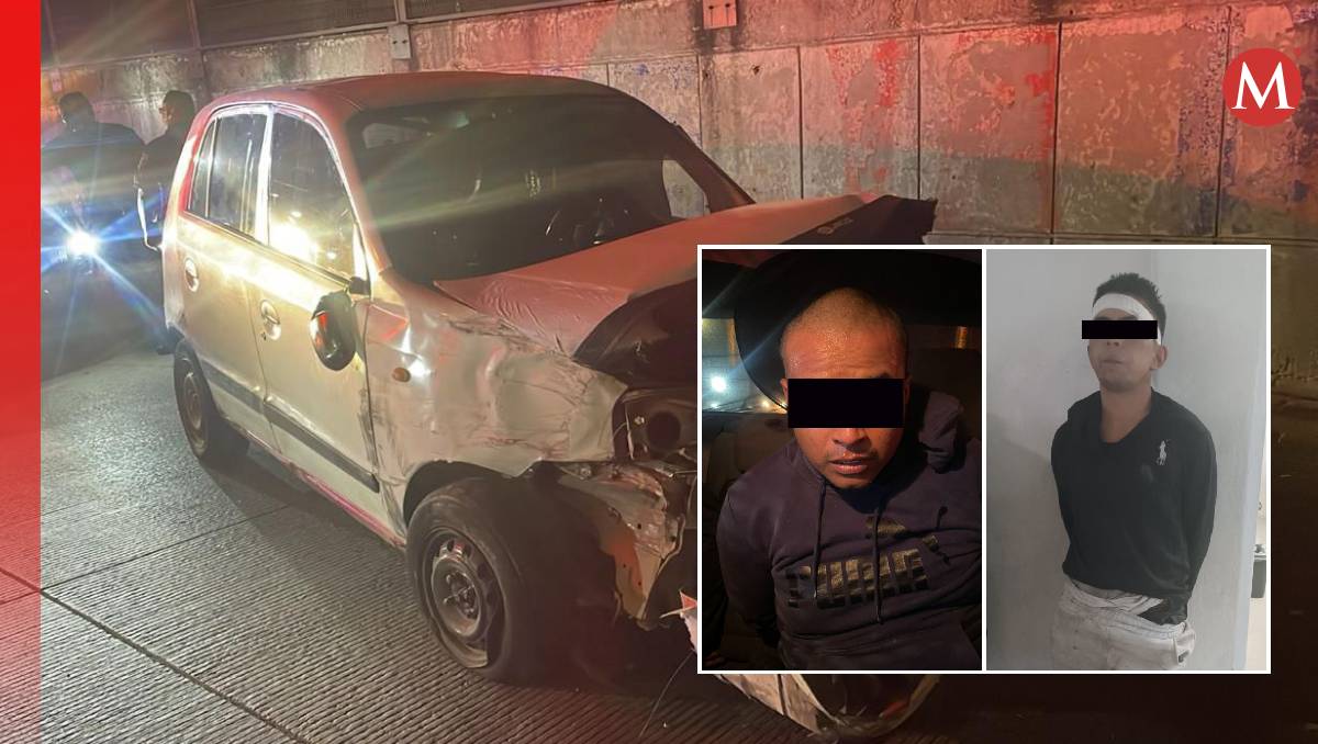 Los presuntos ladrones impactaron su auto contra los talleres del Metro de la Línea B. Foto: (Especial)