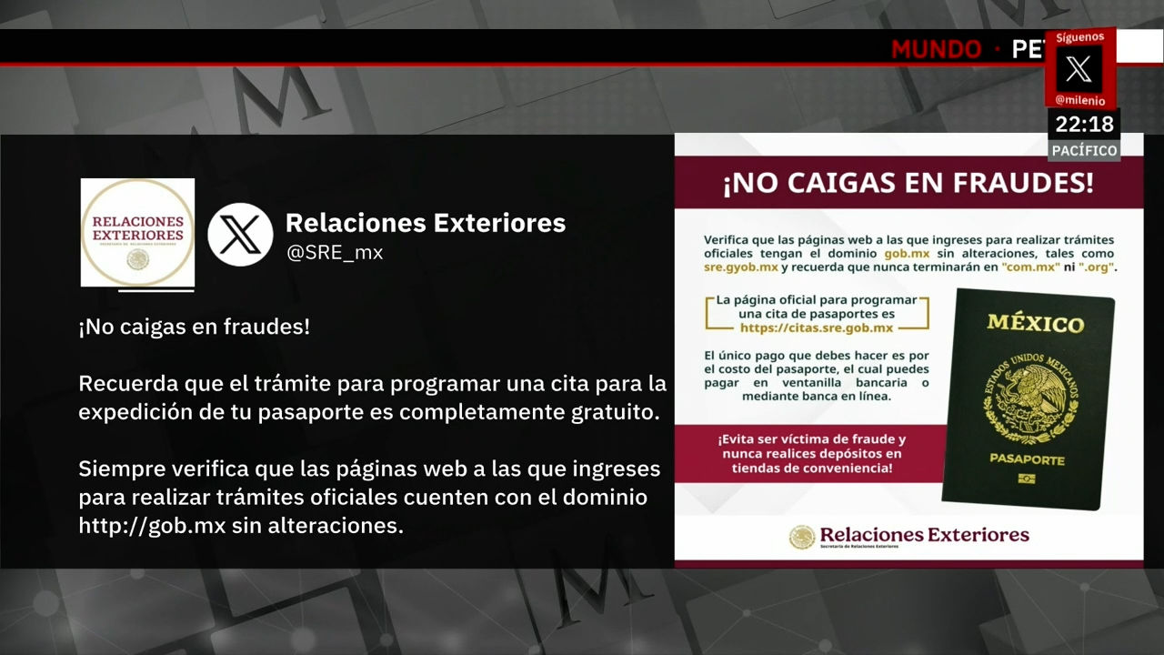 SRE alerta sobre fraude en pasaportes en línea y da claves para evitarlo