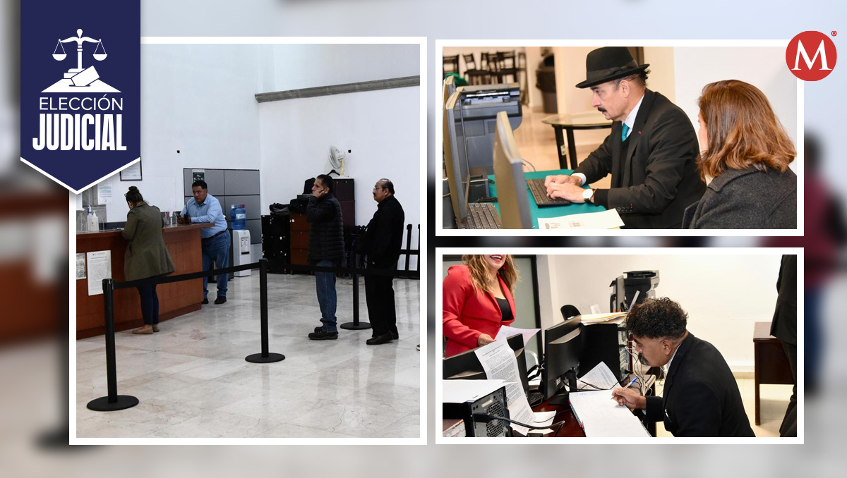 Personas acudena a inscribirse para elección judicial CdMx. (Diseño: Antonio Texta)