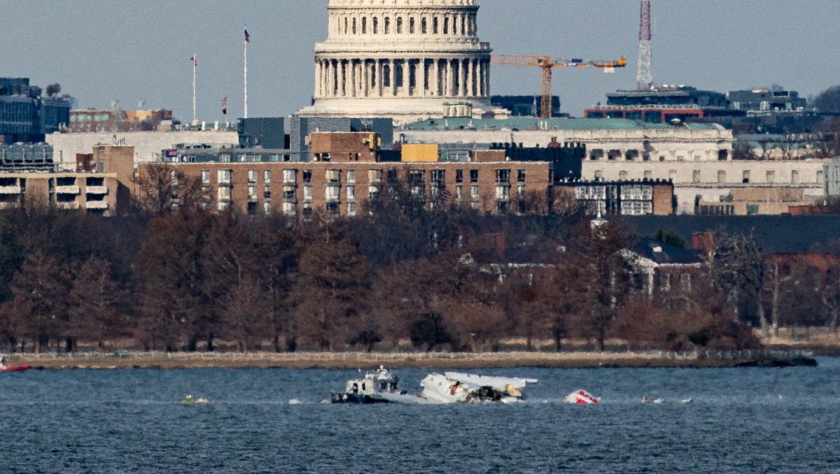 Avión choque en Washington. (AFP)