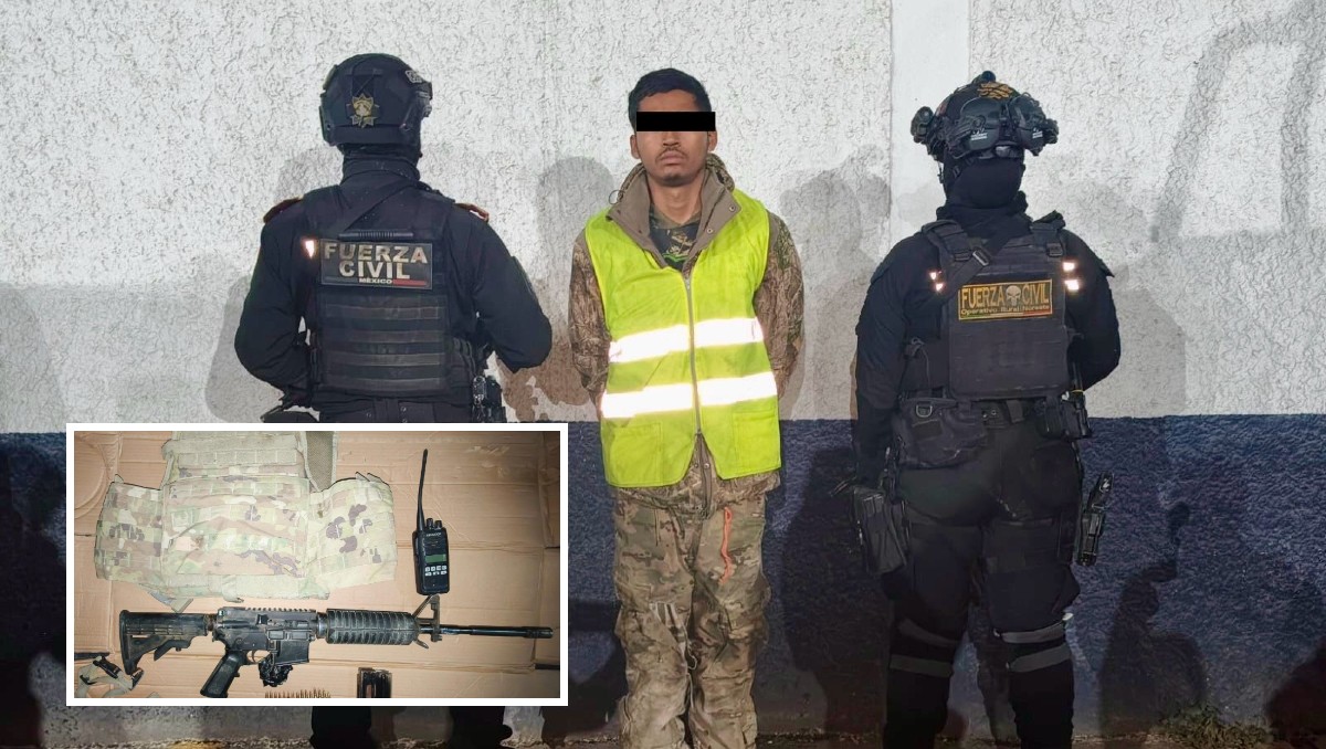 Detienen a joven con arma de fuego en China, Nuevo León. ESPECIAL