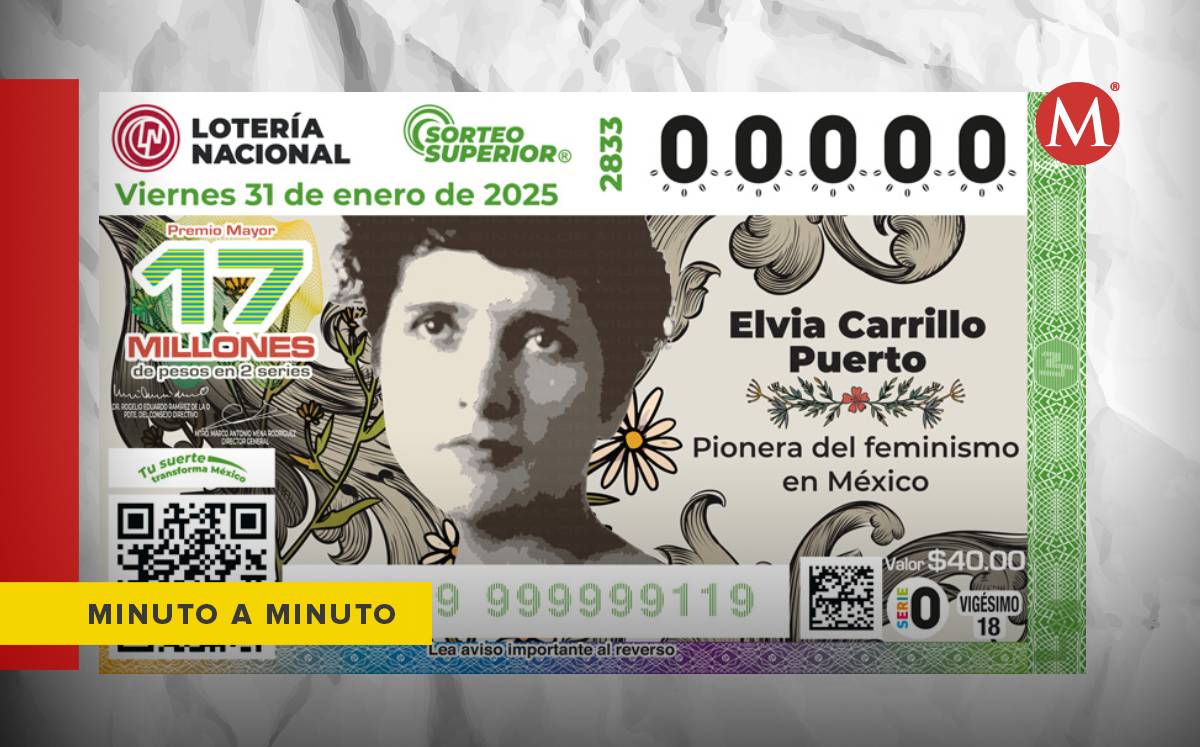 Elvia Carrillo Puerto es el personaje homenajeado en esta edición no. 2833 del Sorteo Superior | Especial