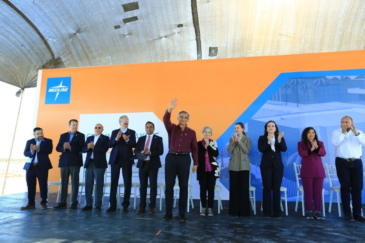 Gobernador de Tamaulipas puso la primera piedra de planta de Medline (foto: especial)