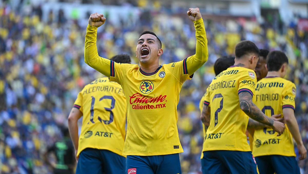 Erick Sánchez celebra gol en el América vs Juárez en el Clausura 2025 (Imago7)