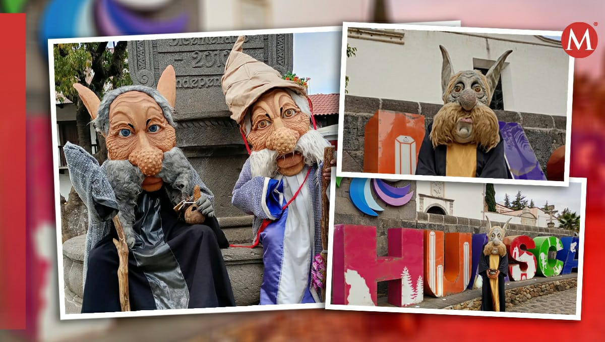 Personajes interactúan con visitantes a Huasca de Ocampo. (Alejandro Evaristo)