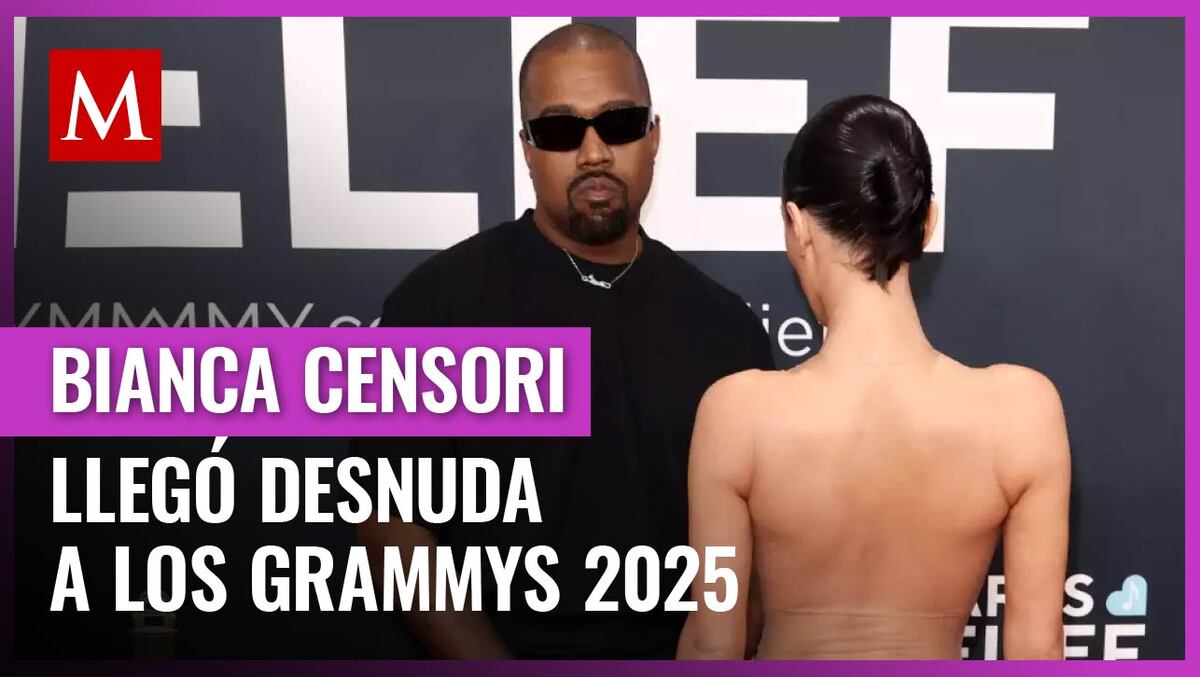 Bianca Censori, esposa de Kanye West causó controversia al llegar a los Grammys desnuda