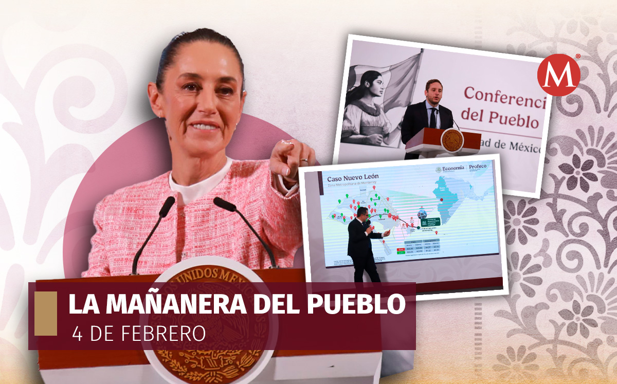 La presidenta Claudia Sheinbaum en La Mañanera del Pueblo desde Palacio Nacional. | Juan Carlos Bautista