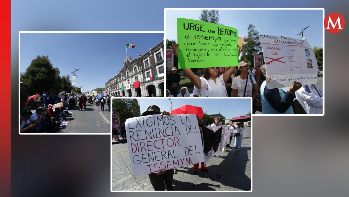 Afiliados al ISSEMyM bloquean avenida Lerdo Tejada HOY 5 de febrero. Foto: (Tania Contreras)