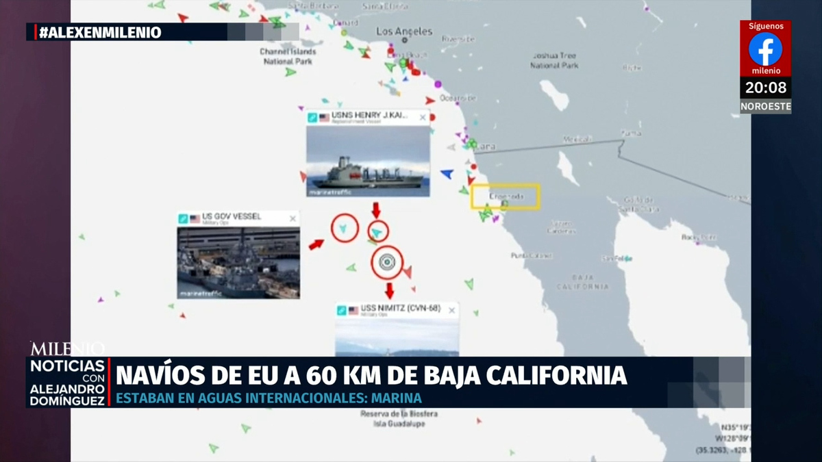 Embarcaciones de Estados Unidos patrullan el Mar de Cortés cerca de Baja California