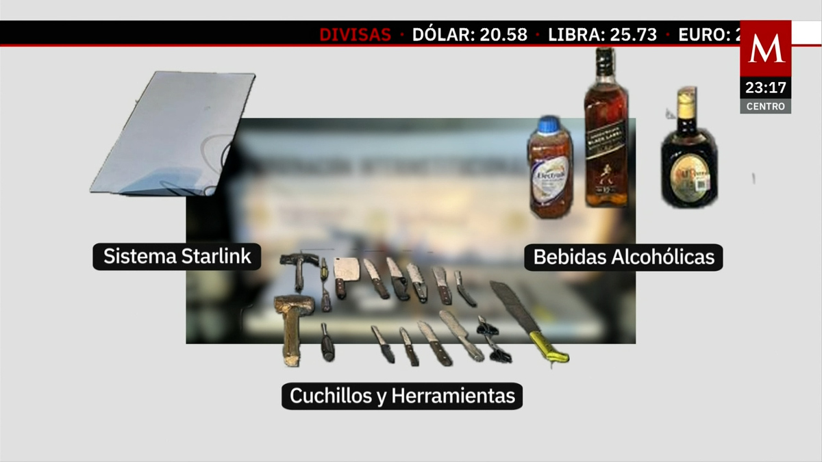 Decomisan armas, bebidas y sistema Starlink en penal de Sinaloa