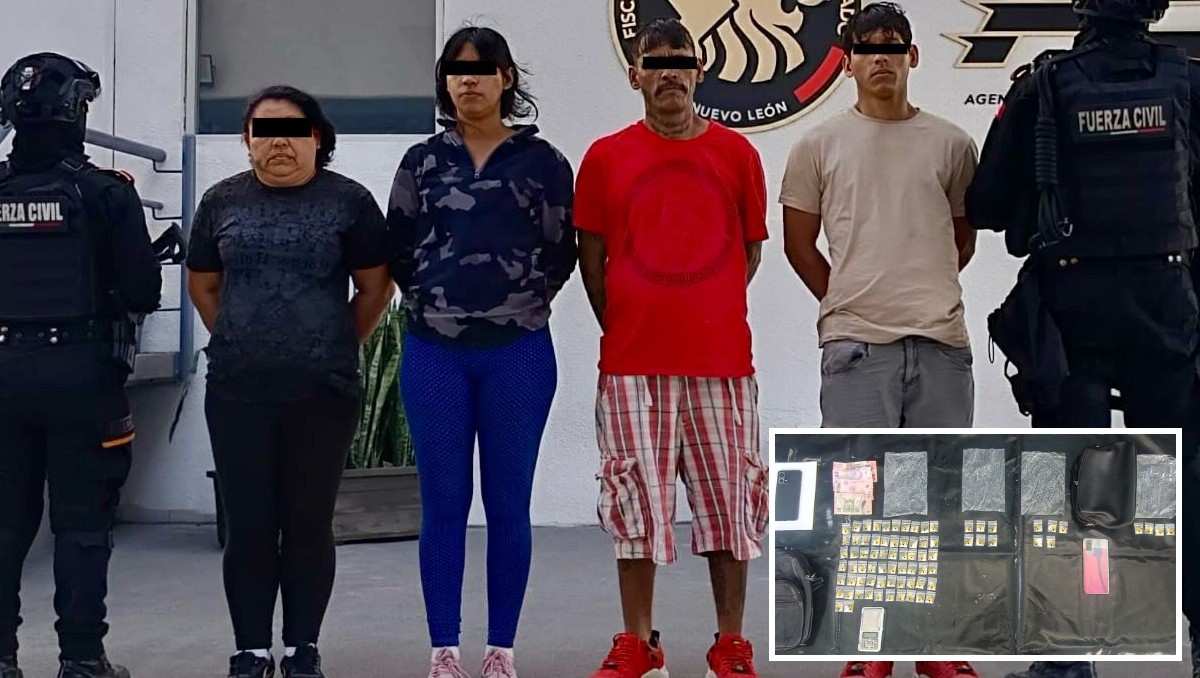 Detienen a cuatro personas con droga en colonia San Ángel. Foto: Especial