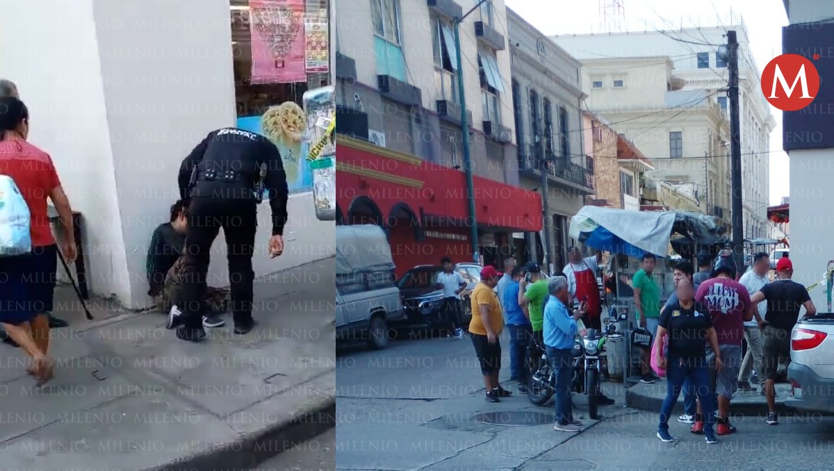 Ciudadanos atrapan a presunto ladrón en zona centro de Tampico. (Alejandro Gallardo)